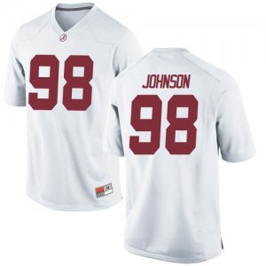 Men's Alabama Crimson Tide #98 Sam Johnson White Replica NCAA College Football Jersey 2403JQLU1